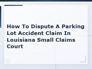 Dispute a Parking Lot Accident Claim in Louisiana Court